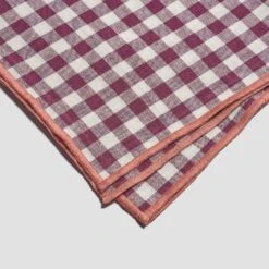 Berry Gingham Linen Tablecloth -Piglet in Bed Store Piglet in Bed Tableware Details Berry 01 grey BG b6553a31 3290 46cf 803d 0f3cd38ed041