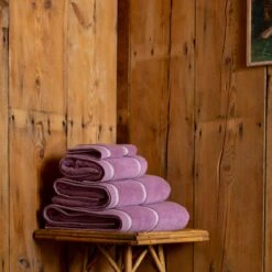 Orchid Bath Towel -Piglet in Bed Store Piglet in Bed Terry Cotton Bath Towel Orchid Lifestyle 1