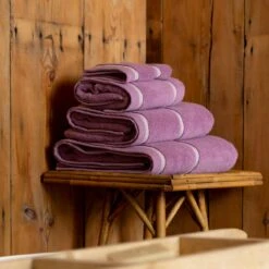 Orchid Hand Towel -Piglet in Bed Store Piglet in Bed Terry Cotton Hand Towel Orchid Lifestyle 1