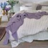 Elderberry Waffle Cotton Throw -Piglet in Bed Store Piglet in Bed Waffle Cotton Throw Elderberry Lifestyle 1
