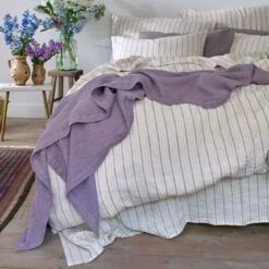 Elderberry Waffle Cotton Throw