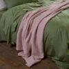 French Rose Waffle Cotton Throw -Piglet in Bed Store Piglet in Bed Waffle Cotton Throw French Rose Lifestyle 1