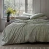Pear Small Gingham Cotton Duvet Cover -Piglet in Bed Store Piglet in Bed Washed Cotton Bedding Pear Gingham Duvet Cover 1