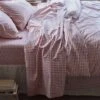 Red Dune Small Gingham Cotton Flat Sheet -Piglet in Bed Store Piglet in Bed Washed Cotton Bedding Red Dune Gingham Flat Sheet 1