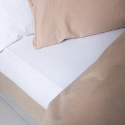 White Washed Cotton Percale Fitted Sheet -Piglet in Bed Store Piglet in Bed Washed Cotton Bedding White Lifestyle 4 c3aa2eb8 72c4 4c70 b0fe 3231155fb941