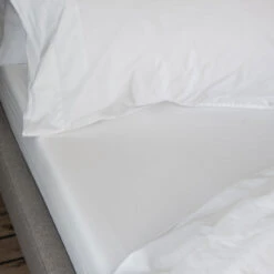 White Washed Cotton Percale Fitted Sheet -Piglet in Bed Store Piglet in Bed Washed Cotton Bedding White Lifestyle 9 c9300ab7 7229 408a b51e 2c663c59f1db