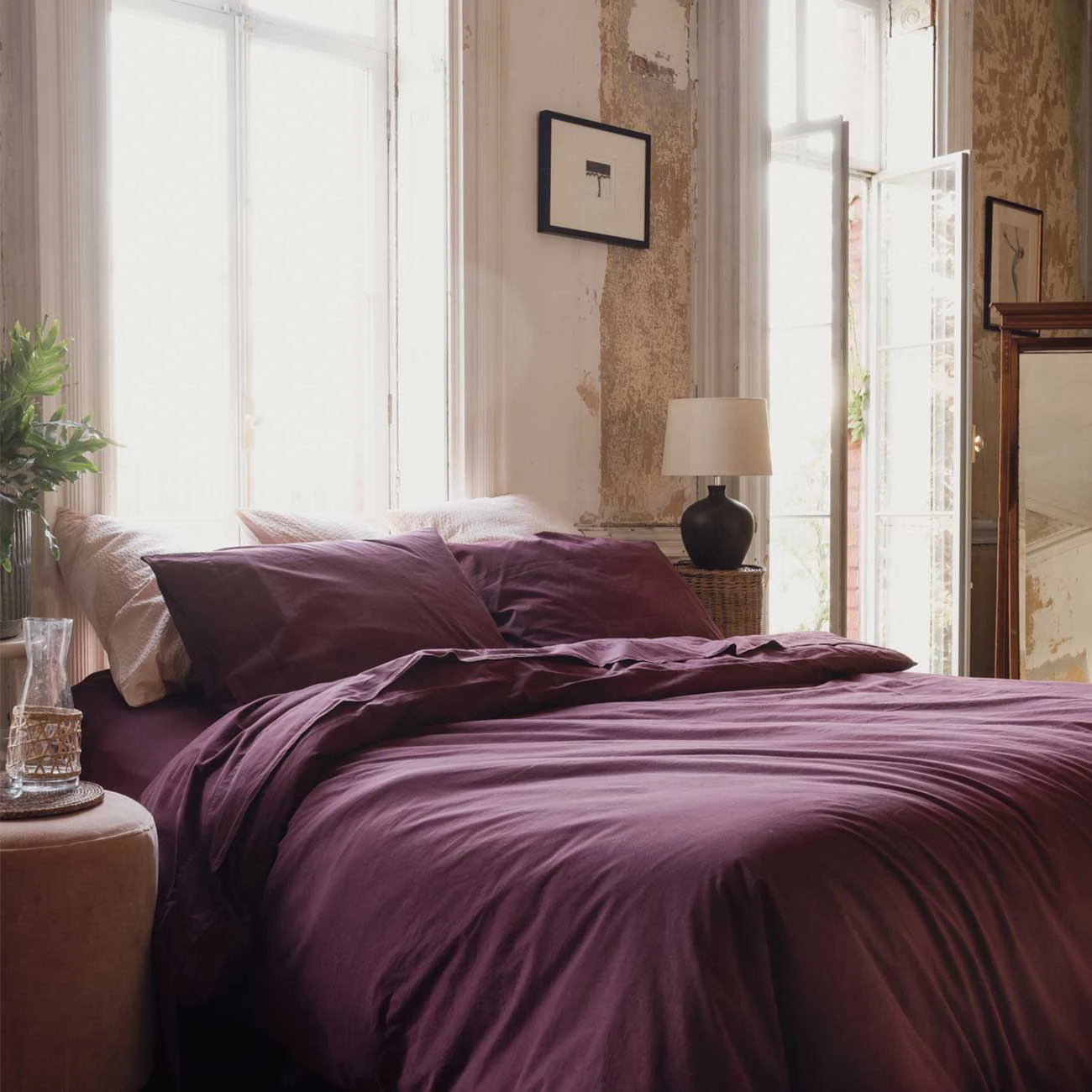 Mulberry Washed Percale Cotton Fitted Sheet 7 Mulberry Washed Percale Cotton Fitted Sheet - Image 5