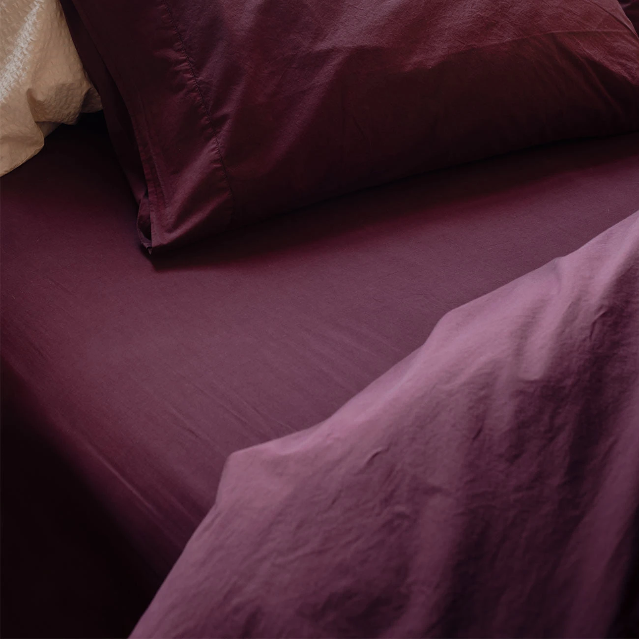Mulberry Washed Percale Cotton Fitted Sheet 6 Mulberry Washed Percale Cotton Fitted Sheet - Image 4