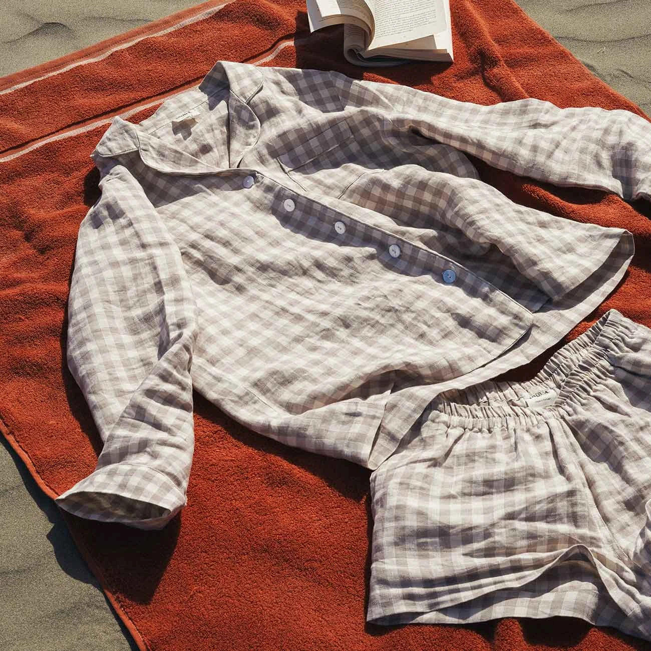 Mushroom Gingham Pyjama Shorts 3 Mushroom Gingham Pyjama Shorts