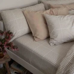 Cafe Au Lait Small Gingham Cotton Pillowcase (Pair) 9 Cafe Au Lait Small Gingham Cotton Pillowcase (Pair) -Piglet in Bed Store PigletInBed CottonBedding CafeAuLaitGingham 1300x1300 Web3jpg