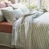 Pear Check Stripe Linen Flat Sheet 1 Pear Check Stripe Linen Flat Sheet -Piglet in Bed Store PigletInBed LinenBedding AppleCheckingStripe 1300x1300 Web 3 1