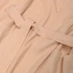 Almond Linen Tencel Robe 7 Almond Linen Tencel Robe -Piglet in Bed Store PigletinBed AlmondLinenTencilRobe detail 1