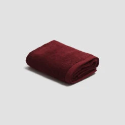 Merlot Organic Cotton Bath Towel -Piglet in Bed Store PigletinBed BathroomCollection OrganicCottonBathTowel Merlot 1 GreyBG