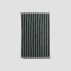 Pine Green Pembroke Stripe Cotton Bath Mat 9 Pine Green Pembroke Stripe Cotton Bath Mat -Piglet in Bed Store PigletinBed BathroomCollection PembrokeStripeCottonBathMat PineGreen 2 GreyBG