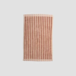 Sand Shell Pembroke Stripe Cotton Bath Mat -Piglet in Bed Store PigletinBed BathroomCollection PembrokeStripeCottonBathMat SandShell 2 GreyBG