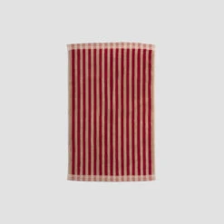 Sandstone Red Pembroke Stripe Cotton Bath Mat -Piglet in Bed Store PigletinBed BathroomCollection PembrokeStripeCottonBathMat SandstoneRed 2 GreyBG