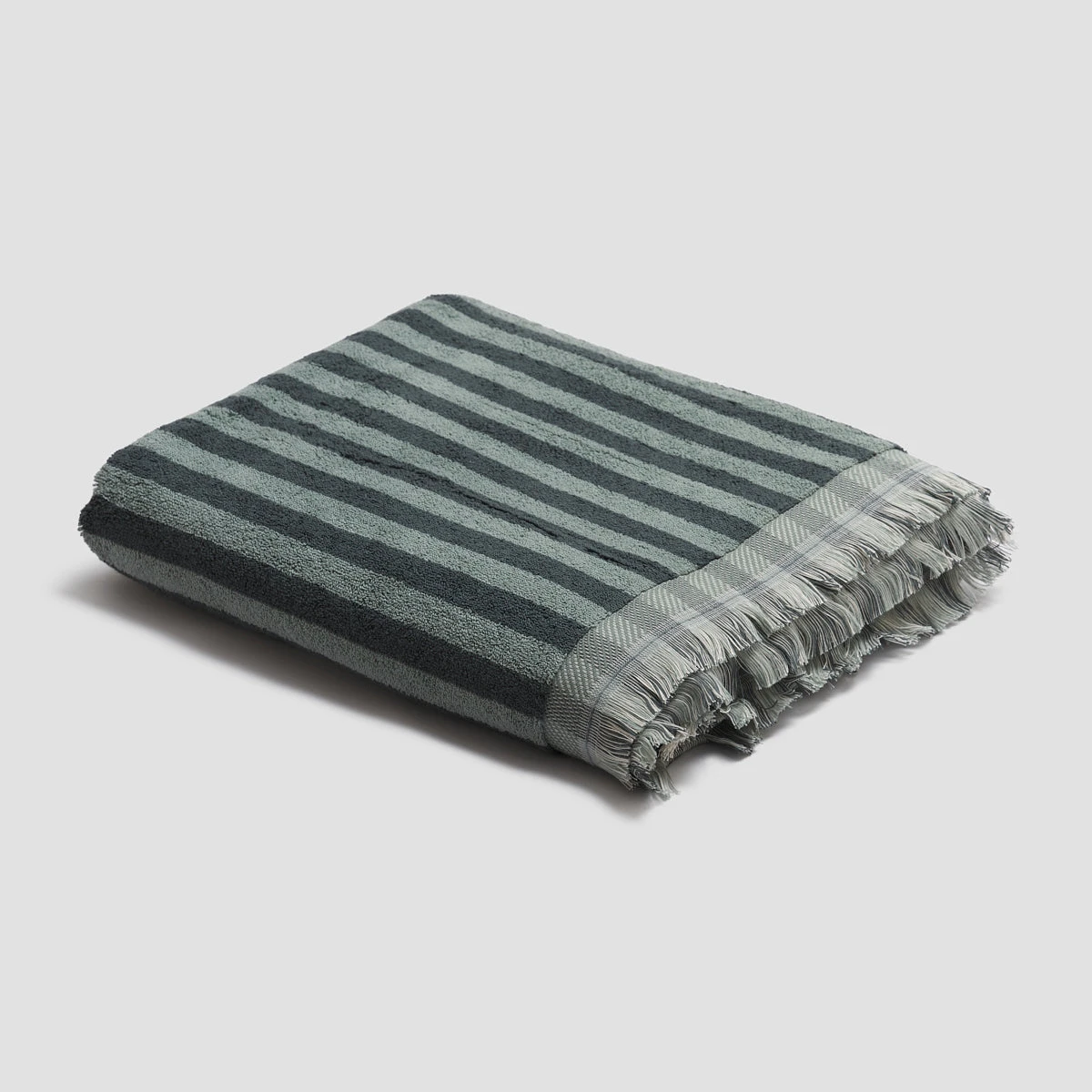 Pine Green Pembroke Stripe Cotton Towels 5 Pine Green Pembroke Stripe Cotton Towels - Image 3