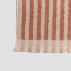 Sand Shell Pembroke Stripe Cotton Bath Towel 9 Sand Shell Pembroke Stripe Cotton Bath Towel -Piglet in Bed Store PigletinBed BathroomCollection PembrokeStripeCottonDetail SandShell 1 GreyBG 69d10579 d380 4e1c 8890 f7bd330b8d73