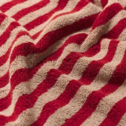 Sandstone Red Pembroke Stripe Cotton Hand Towel -Piglet in Bed Store PigletinBed BathroomCollection PembrokeStripeCottonDetail SandstoneRed 2 GreyBG 6a30b088 09b5 40b1 a343 1fb9793363c1