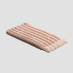 Sand Shell Pembroke Stripe Cotton Hand Towel 10 Sand Shell Pembroke Stripe Cotton Hand Towel -Piglet in Bed Store PigletinBed BathroomCollection PembrokeStripeCottonHandTowel SandShell 1 GreyBG