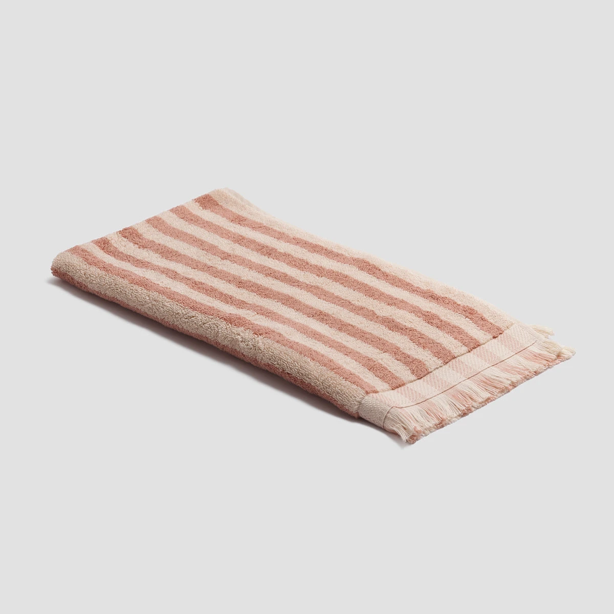 Sand Shell Pembroke Stripe Cotton Hand Towel 5 Sand Shell Pembroke Stripe Cotton Hand Towel - Image 3