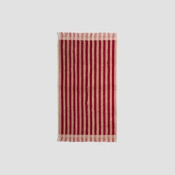 Sandstone Red Pembroke Stripe Cotton Hand Towel -Piglet in Bed Store PigletinBed BathroomCollection PembrokeStripeCottonHandTowel SandstoneRed 2 GreyBG