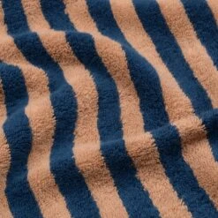 Blue & Porcini Pembroke Stripe Cotton Mat -Piglet in Bed Store PigletinBed BluePorciniCottonTowels Detail 1