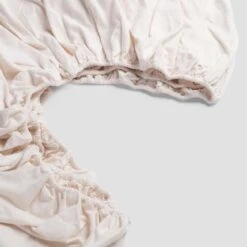 Alabaster Brushed Cotton Fitted Sheet -Piglet in Bed Store PigletinBed BrushedCottonBedding FittedSheet Alabaster 2 GreyBG