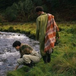 Burnt Orange Check Cabin Wool Blanket 13 Burnt Orange Check Cabin Wool Blanket -Piglet in Bed Store PigletinBed CabinWoolBlanket BurntOrange Lifestyle 2