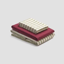 Pear Seersucker Stripe Cotton Bundle -Piglet in Bed Store PigletinBed CottonBasicBundle PearSeersuckerStripe Mix Match V4 Mulberry greyBG