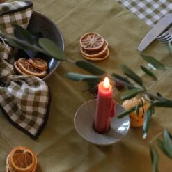 2pk Beeswax Dining Candle Barberry 10 2pk Beeswax Dining Candle Barberry -Piglet in Bed Store PigletinBed DiningCandles Barberry Lifestyle 4