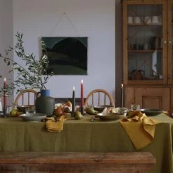 2pk Beeswax Dining Candle Nettle -Piglet in Bed Store PigletinBed DiningCandles Nettle Lifestyle 2