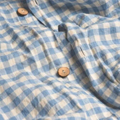 Warm Blue Gingham Linen Bedtime Bundle -Piglet in Bed Store PigletinBed GinghamBeddingDuvetCover WarmBlue 2 greyBG 7f7e746c 3dfb 40dd 9dc2 62036f143f5c