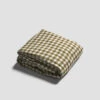 Botanical Green Gingham Linen Fitted Sheet -Piglet in Bed Store PigletinBed GinghamBeddingFittedSheet BotanicGreen 1 greyBG 27cb992e 5f51 4277 b60f 361847b00f86 1