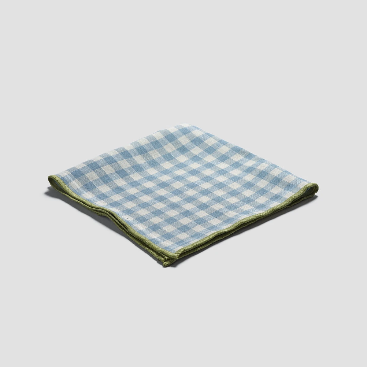Warm Blue Gingham Linen Napkins Set Of 4 4 Warm Blue Gingham Linen Napkins Set Of 4 - Image 2