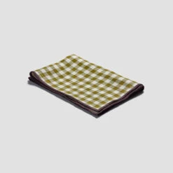 Botanical Green Gingham Linen Placemat Set Of 4 -Piglet in Bed Store PigletinBed GinghamLinenPlacemat BotanicalGreen 1 greyBG