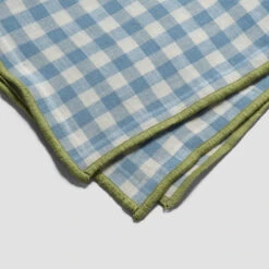 Warm Blue Gingham Linen Napkins Set Of 4 8 Warm Blue Gingham Linen Napkins Set Of 4 -Piglet in Bed Store PigletinBed GinghamLinenTablewareDetails WarmBlue greyBG