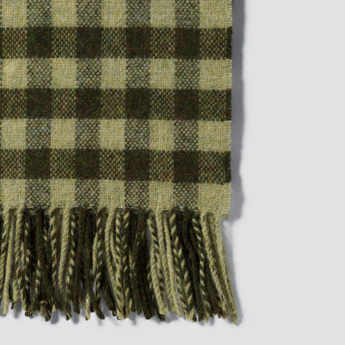 Botanical Green Gingham Wool Blanket 6 Botanical Green Gingham Wool Blanket - Image 4