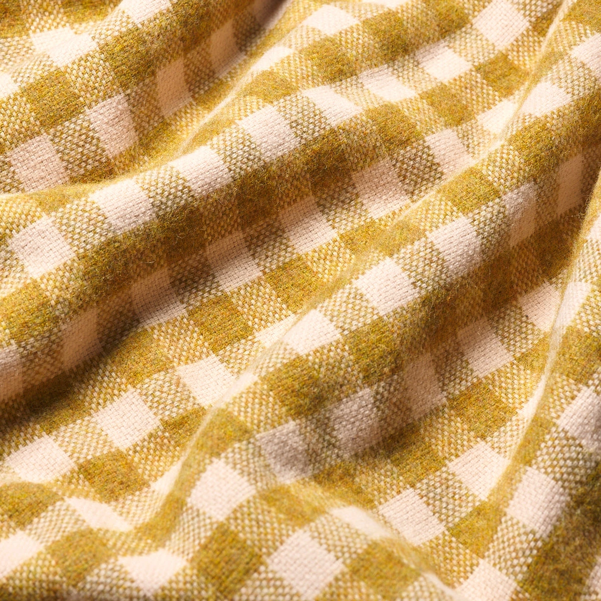 Ochre Gingham Wool Blanket 6 Ochre Gingham Wool Blanket - Image 4