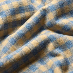 Warm Blue Gingham Wool Blanket -Piglet in Bed Store PigletinBed GinghamWoolBlanket WarmBlue 3