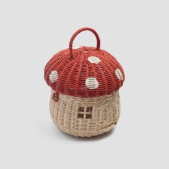 Red Mushroom Basket 7 Red Mushroom Basket -Piglet in Bed Store PigletinBed KidsAccessories MushroomBasket Red 2 GreyBG