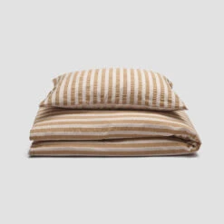 Ochre Seersucker Kids Stripe Cotton Bedding Set 10 Ochre Seersucker Kids Stripe Cotton Bedding Set -Piglet in Bed Store PigletinBed KidsSeersuckerStripeCottonBedding CotSet Ochre 2 GreyBG