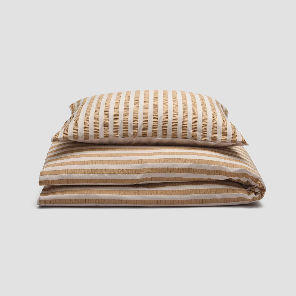 Ochre Seersucker Kids Stripe Cotton Bedding Set 5 Ochre Seersucker Kids Stripe Cotton Bedding Set - Image 3