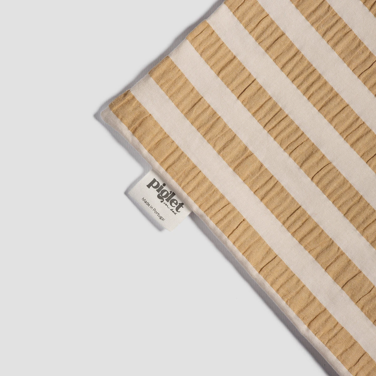 Ochre Seersucker Kids Stripe Cotton Bedding Set 7 Ochre Seersucker Kids Stripe Cotton Bedding Set - Image 5