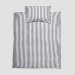 Warm Blue Seersucker Kids Stripe Cotton Bedding Set 13 Warm Blue Seersucker Kids Stripe Cotton Bedding Set -Piglet in Bed Store PigletinBed KidsSeersuckerStripeCottonBedding CotSet WarmBlue 1 GreyBG