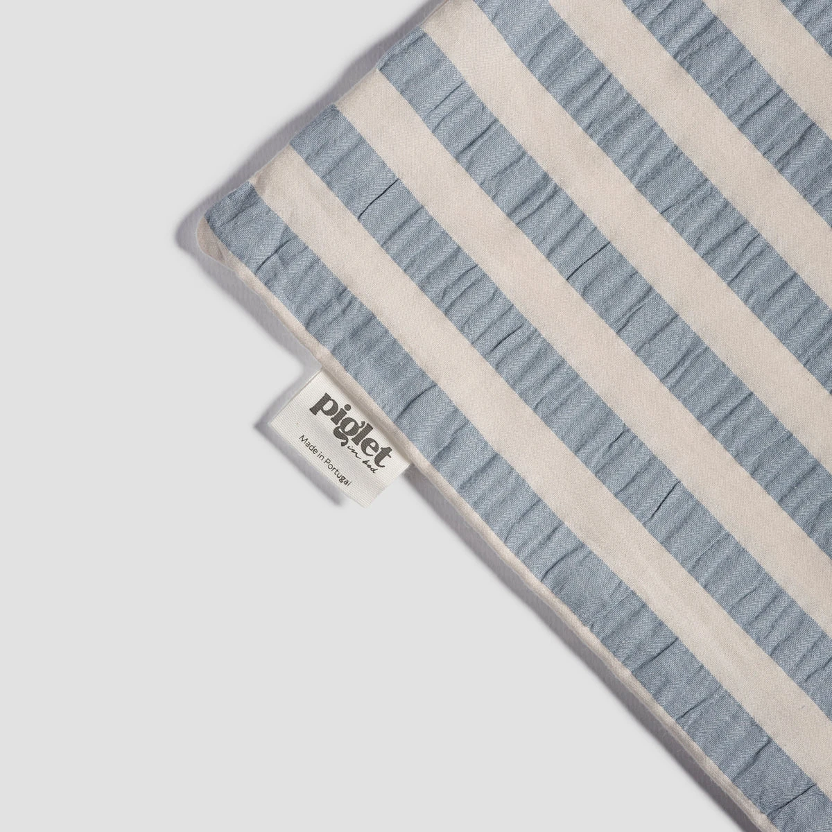 Warm Blue Seersucker Kids Stripe Cotton Bedding Set 7 Warm Blue Seersucker Kids Stripe Cotton Bedding Set - Image 5