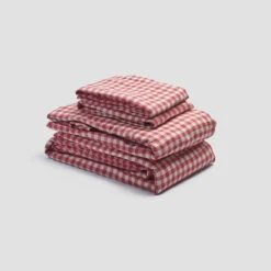 Linen Sheet Set Builder 37 Linen Sheet Set Builder -Piglet in Bed Store PigletinBed LinenBasicBundle MineralRedGingham monocolour greyBG 89395592 843e 4aa4 9b57 8980719df1aa