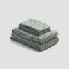 Pine Green Pembroke Stripe Linen Sheet Set -Piglet in Bed Store PigletinBed LinenBasicBundle PineGreenPembrokeStripe monocolour de489720 df99 4280 b896 11a2ae179eca
