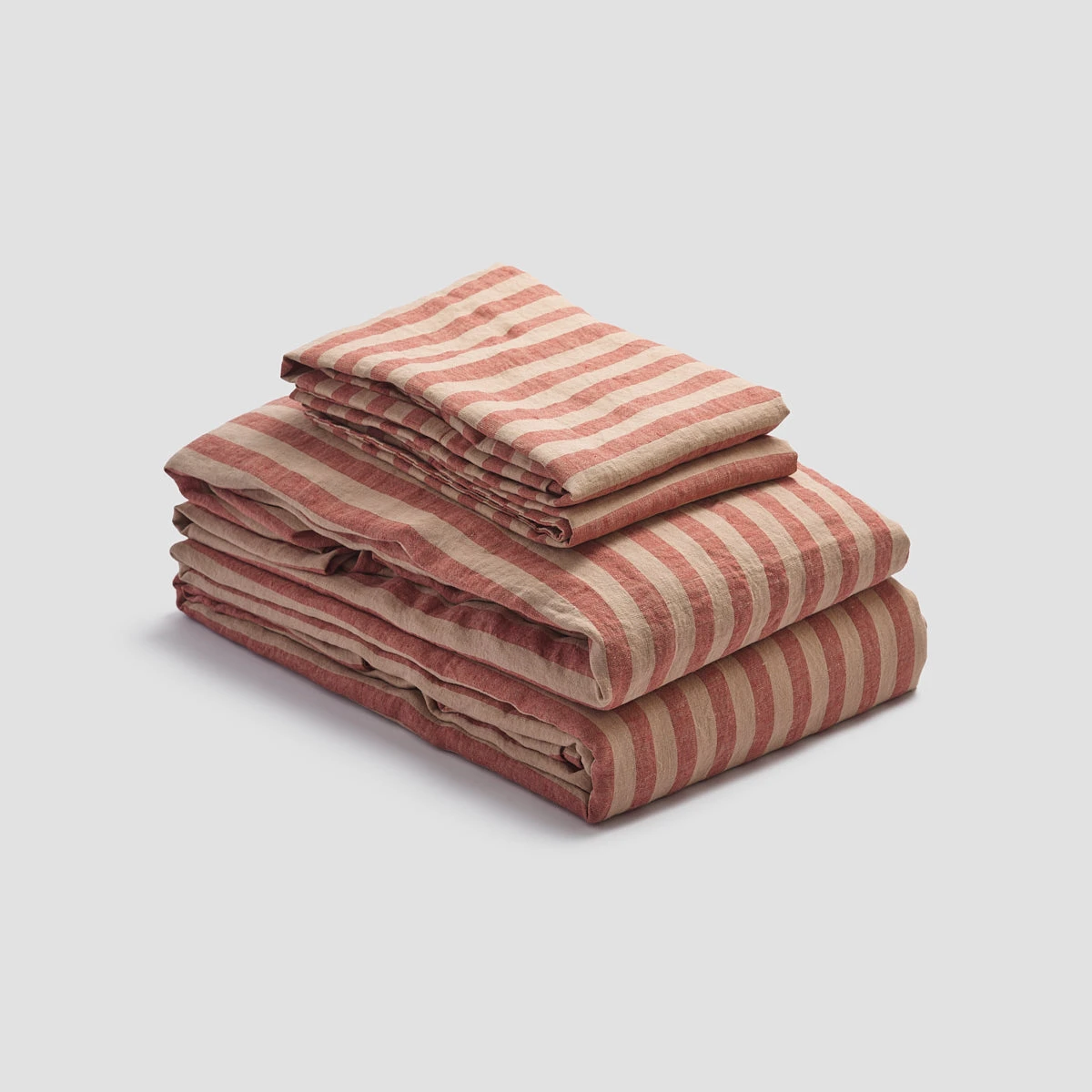 Sandstone Red Pembroke Stripe Linen Sheet Set 5 Sandstone Red Pembroke Stripe Linen Sheet Set - Image 3