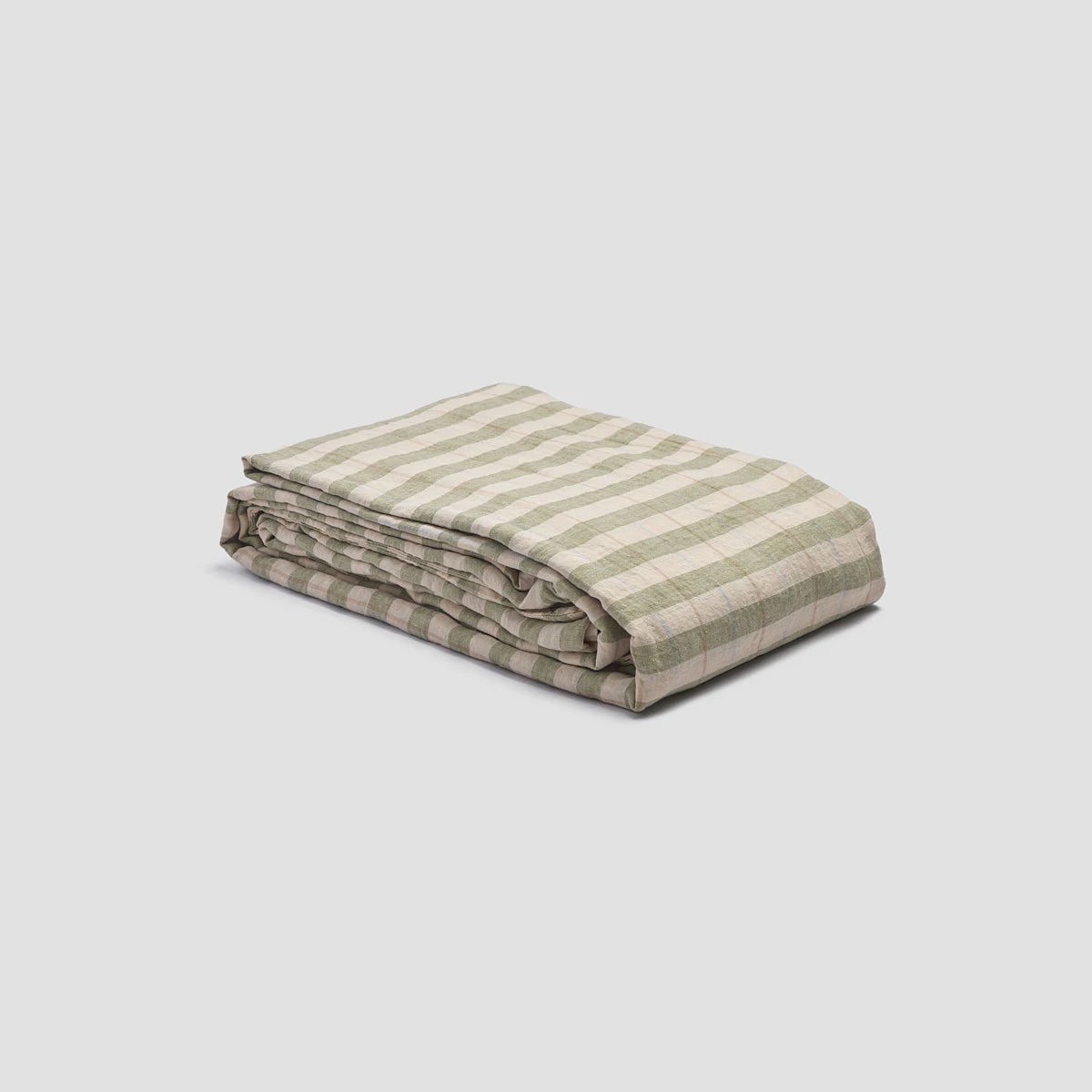 Pear Check Stripe Linen Duvet Cover 4 Pear Check Stripe Linen Duvet Cover - Image 2